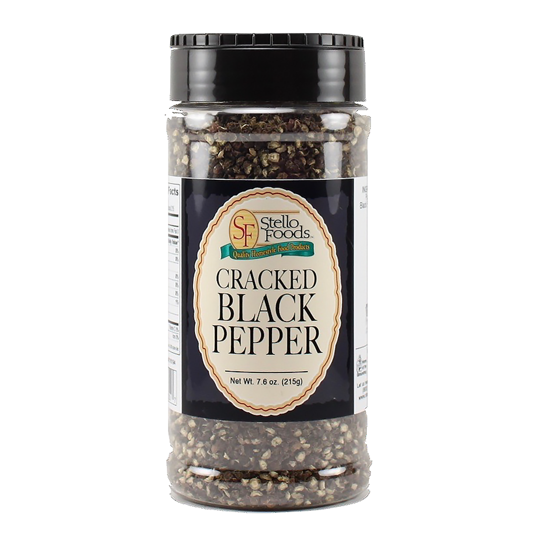 Stello Foods Spices Pepper Black Cracked 7.8 oz