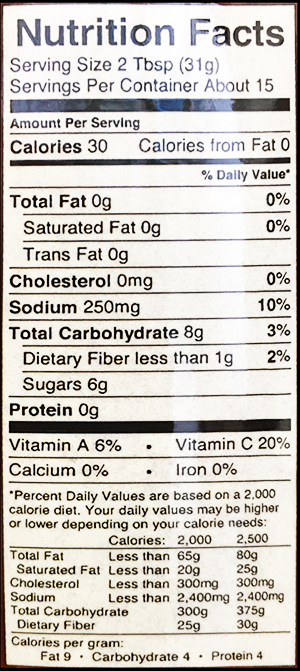 Nutrition Facts