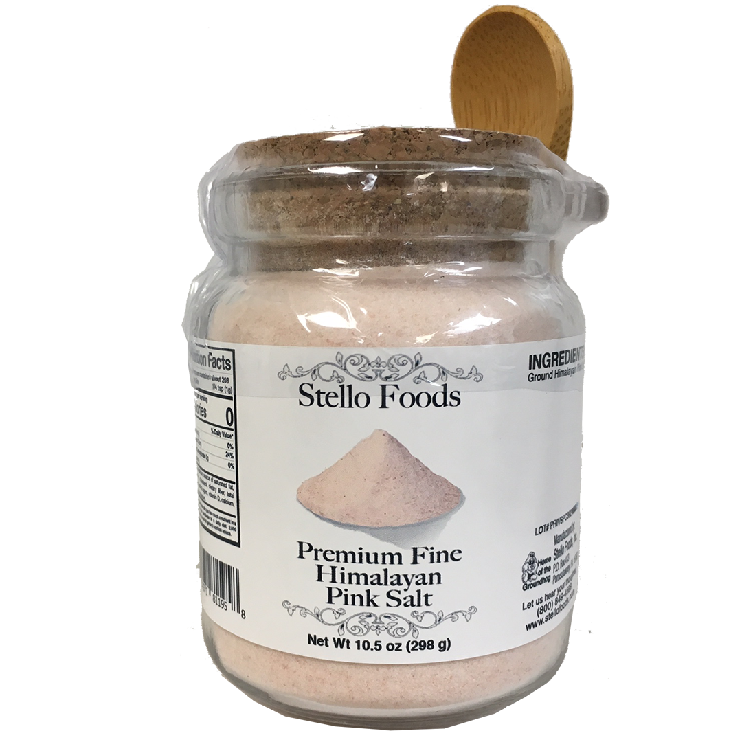 Stello Foods Spices Salt Himalayan Pink Premium Fine 10.5 oz
