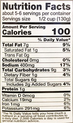 Nutrition Facts