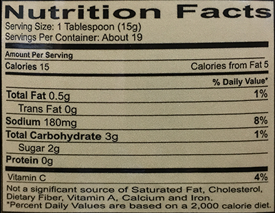 Nutrition Facts