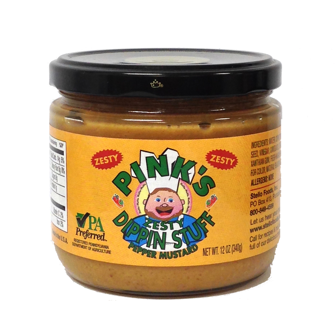 Pink's Dippin Stuff Hot Pepper Mustard 12 oz