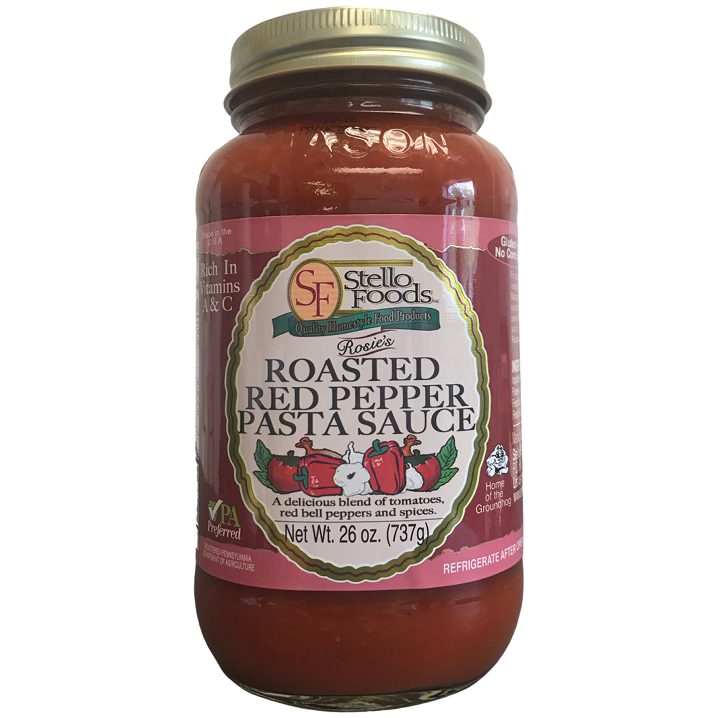 Stello Foods - Rosie's Roasted Red Pepper Spaghetti Sauce 25 oz