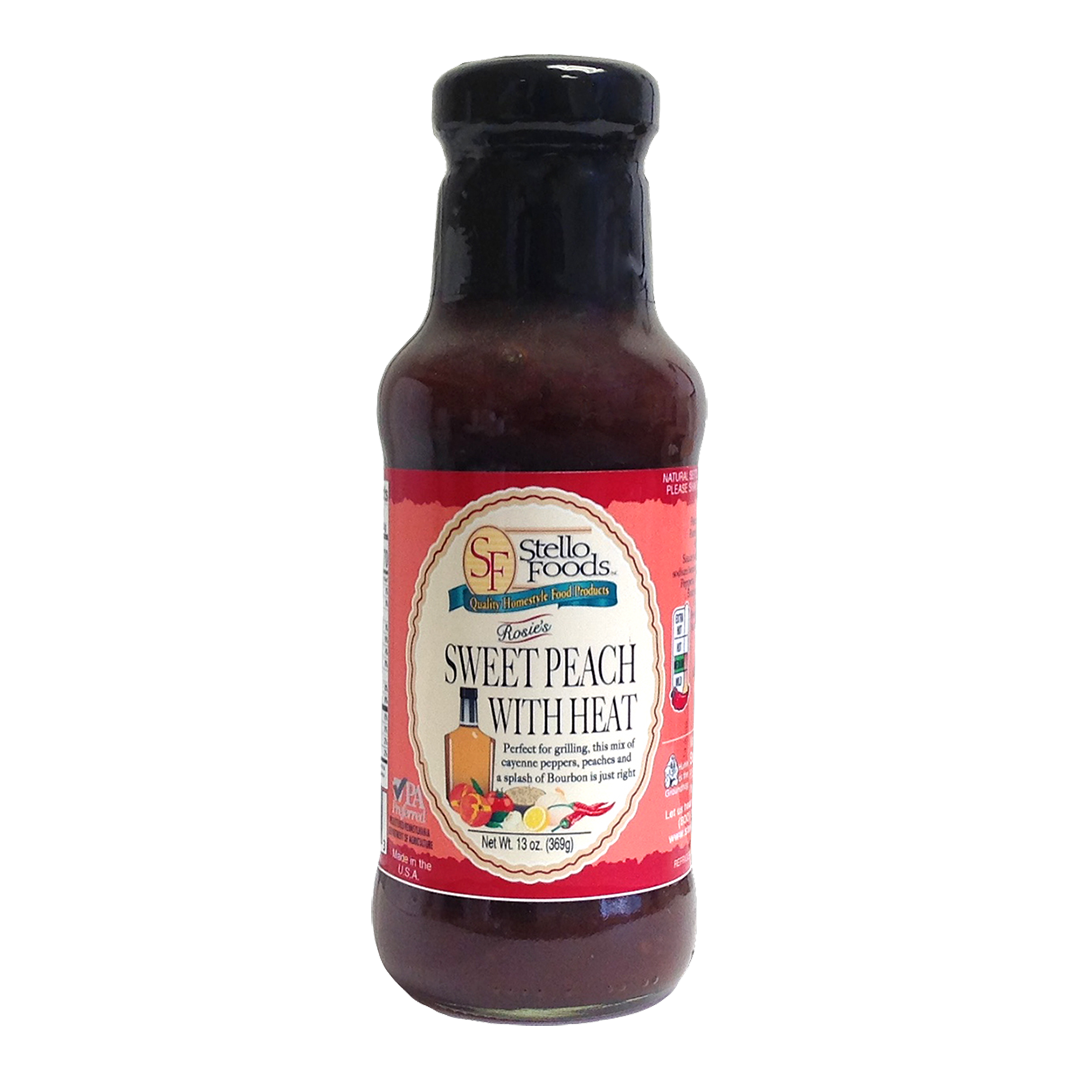 Stello Foods Rosie's Sweet Peach With Heat BBQ Sauce 13 oz