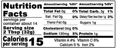 Nutrition Facts