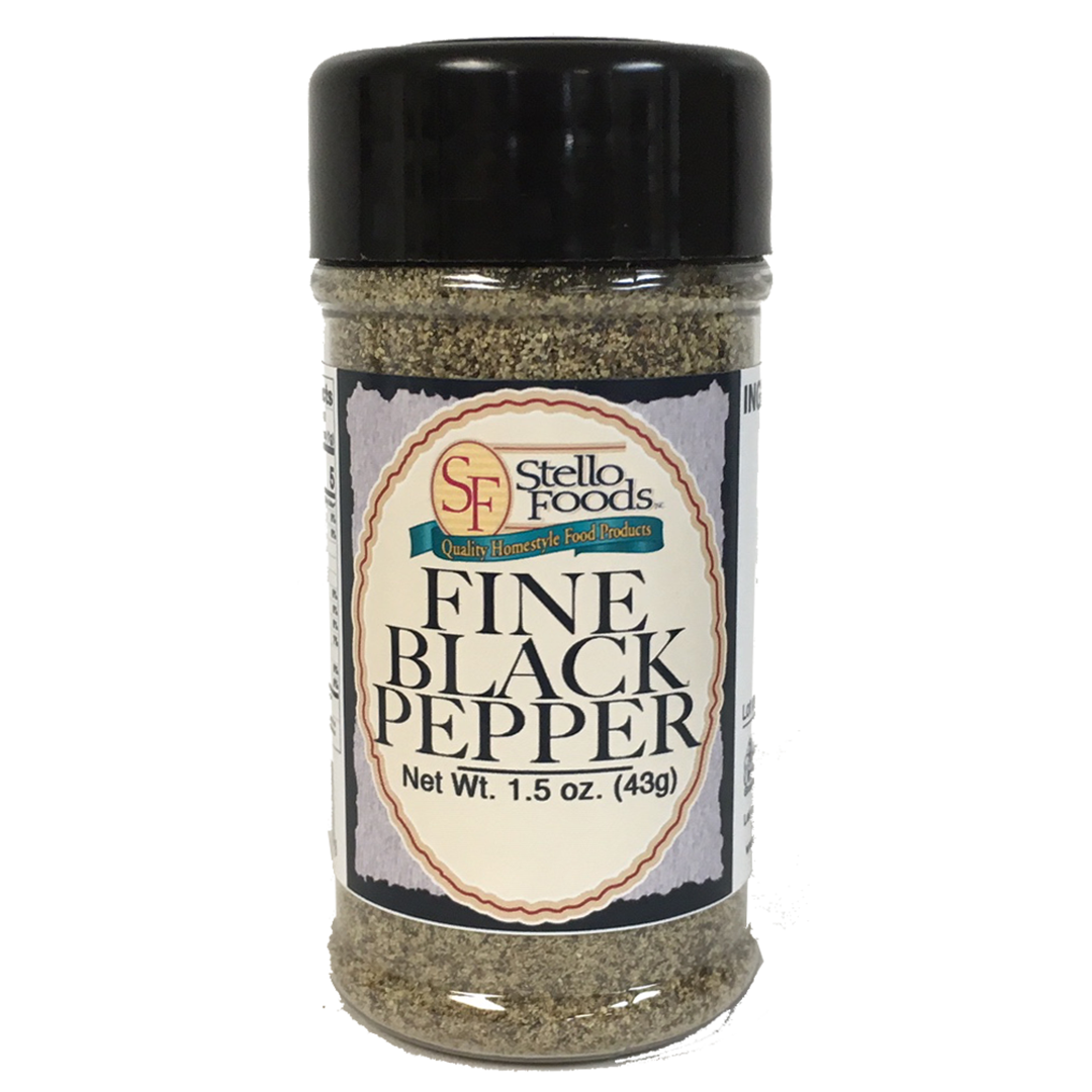 Stello Foods Spices Pepper Black Fine 1.5 oz