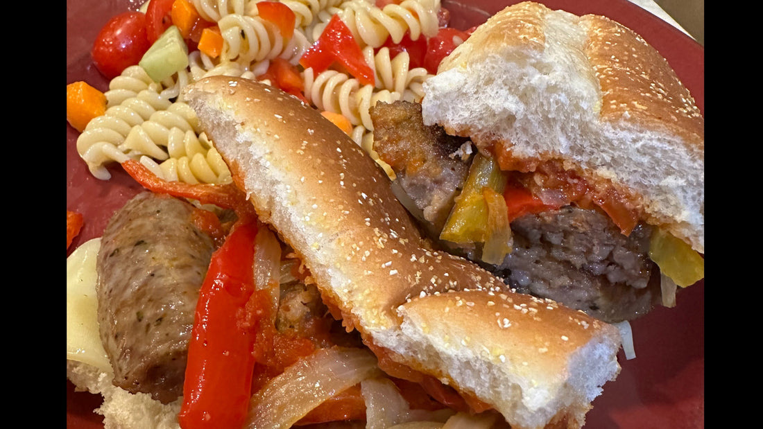 ITALIAN SAUSAGE HOAGIE WITH ROSIE'S RED PEPPER SPREAD