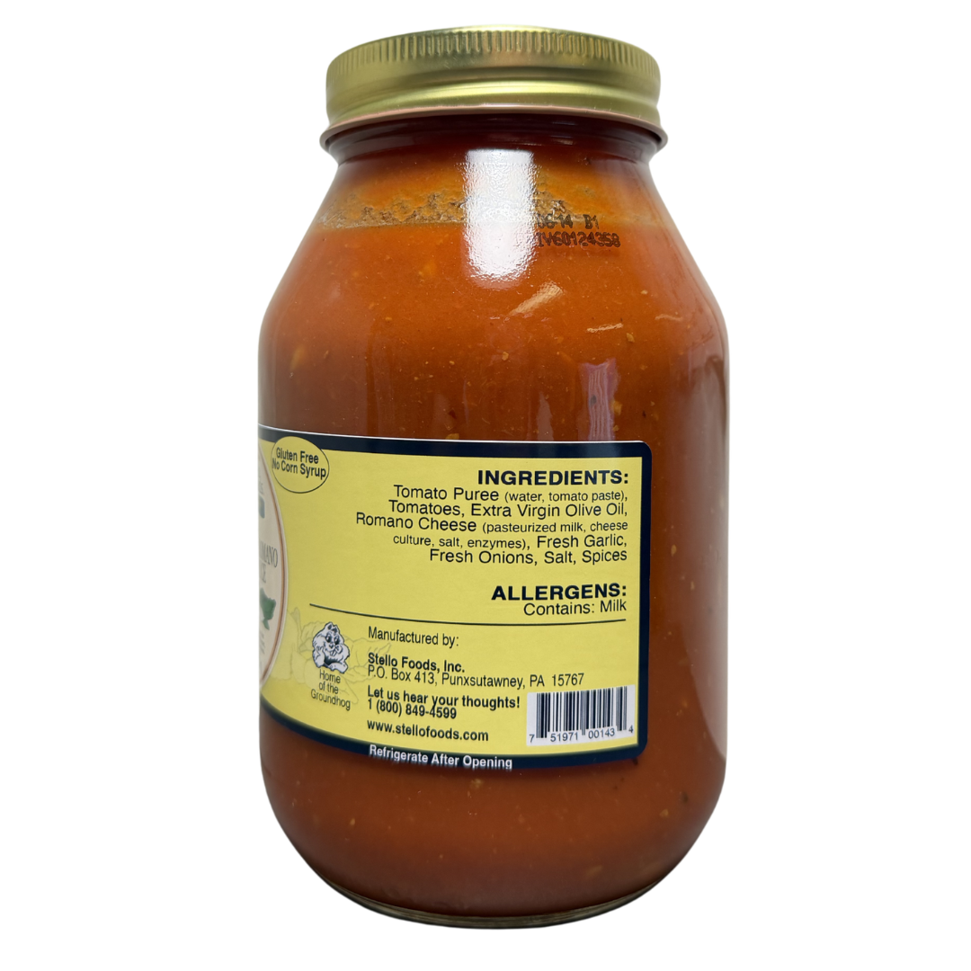 Stello Foods - Rosie's Olive Oil & Romano Pasta Sauce 32 oz