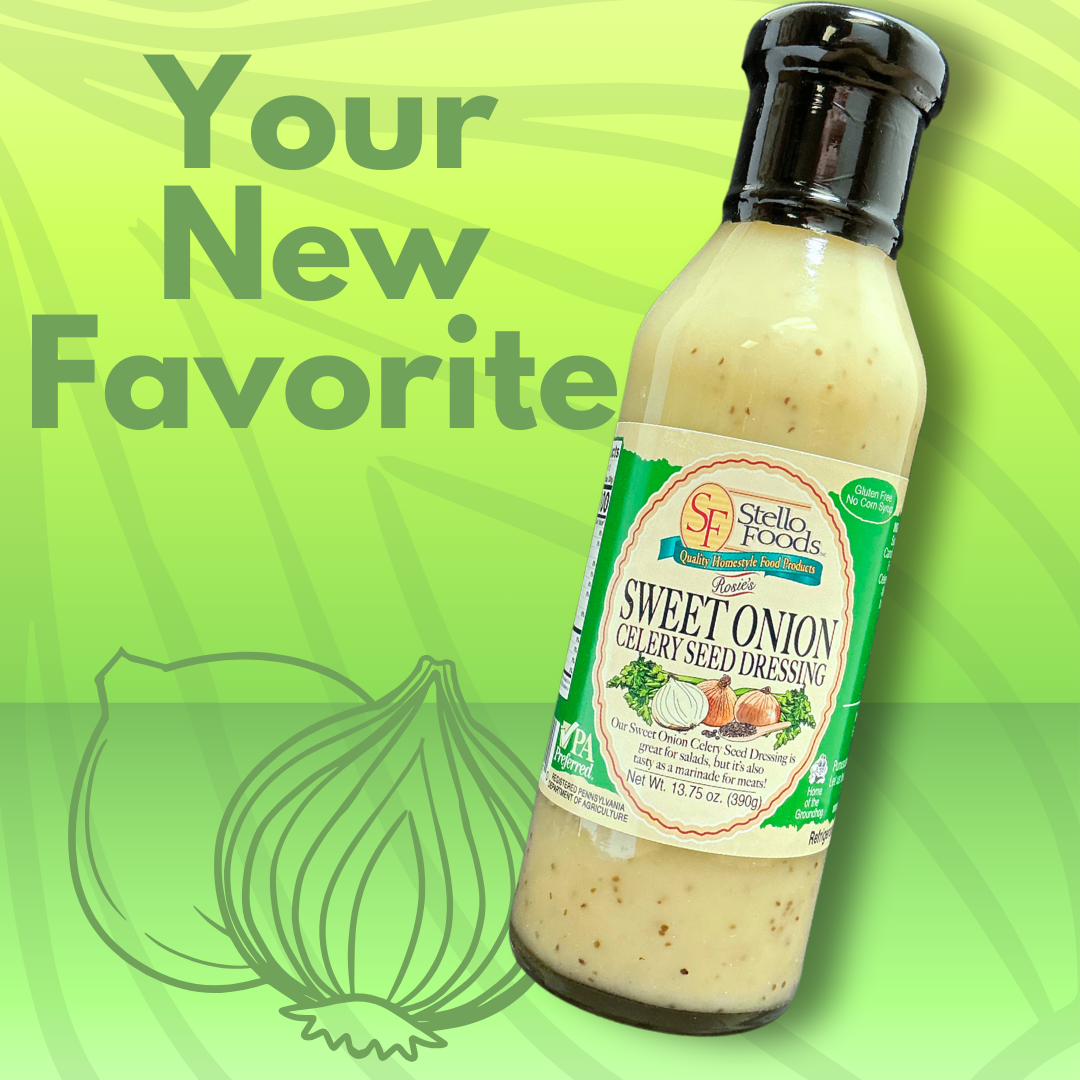 Stello Foods - Rosie's Sweet Onion Celery Seed Dressing 13.75 oz Stello Foods - Rosie's Sweet Onion Celery Seed Dressing 13.75 oz