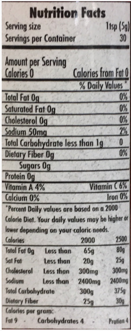 Nutrition Facts