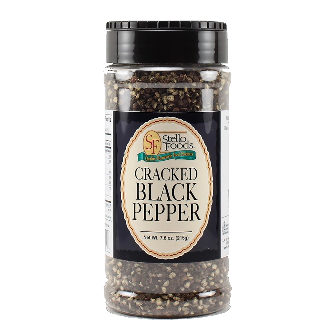Stello Foods Spices   Pepper   Black   Cracked 7.8 oz
