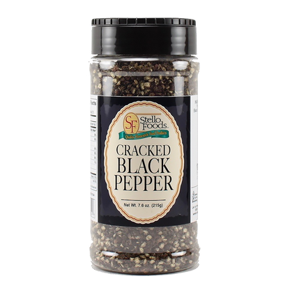 Stello Foods Spices   Pepper   Black   Cracked 7.8 oz