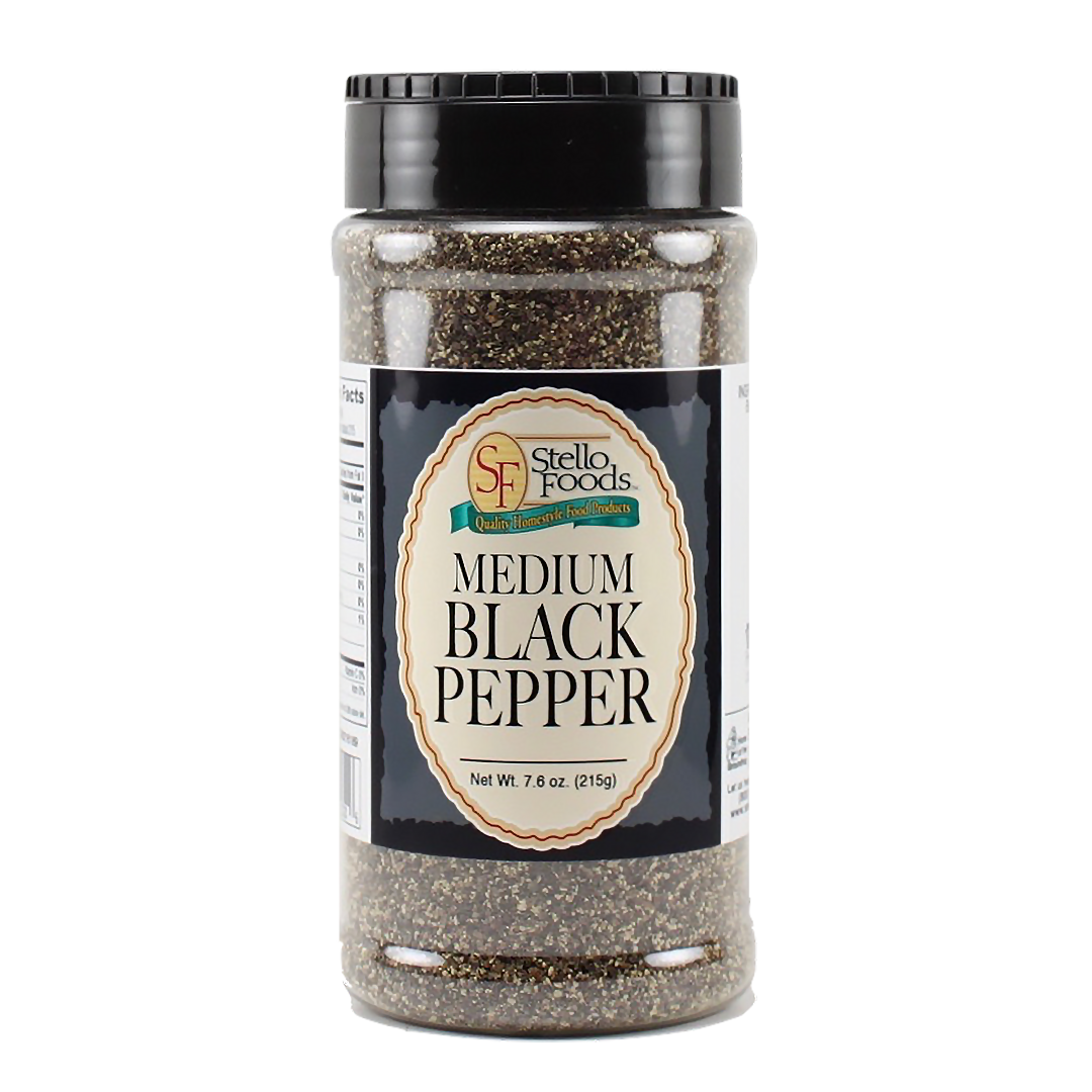 Stello Foods Spices   Pepper   Black   Medium 7.6 oz