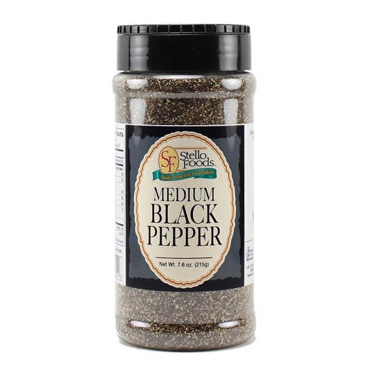 Stello Foods Spices   Pepper   Black   Medium 7.6 oz