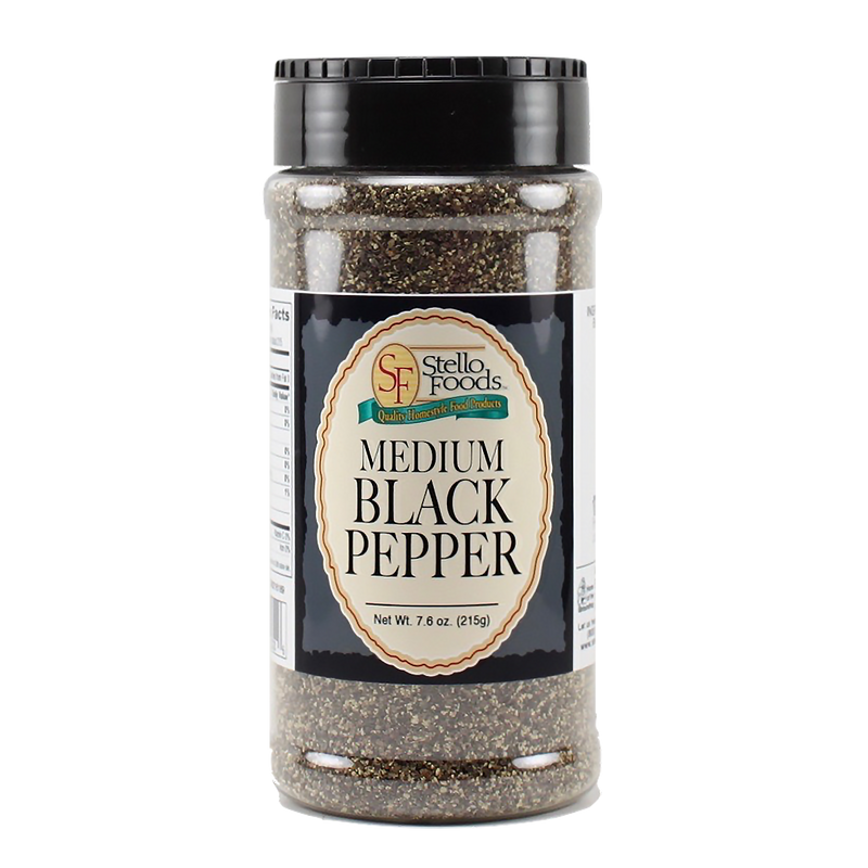 Stello Foods Spices   Pepper   Black   Medium 7.6 oz