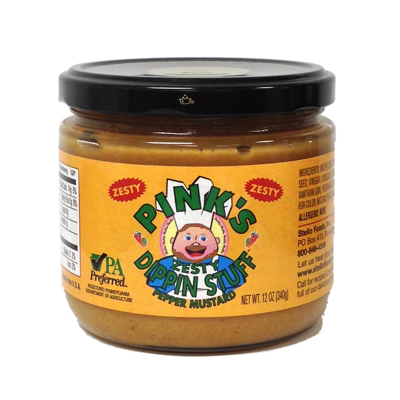 Pink's   Dippin Stuff Hot Pepper Mustard 12 oz