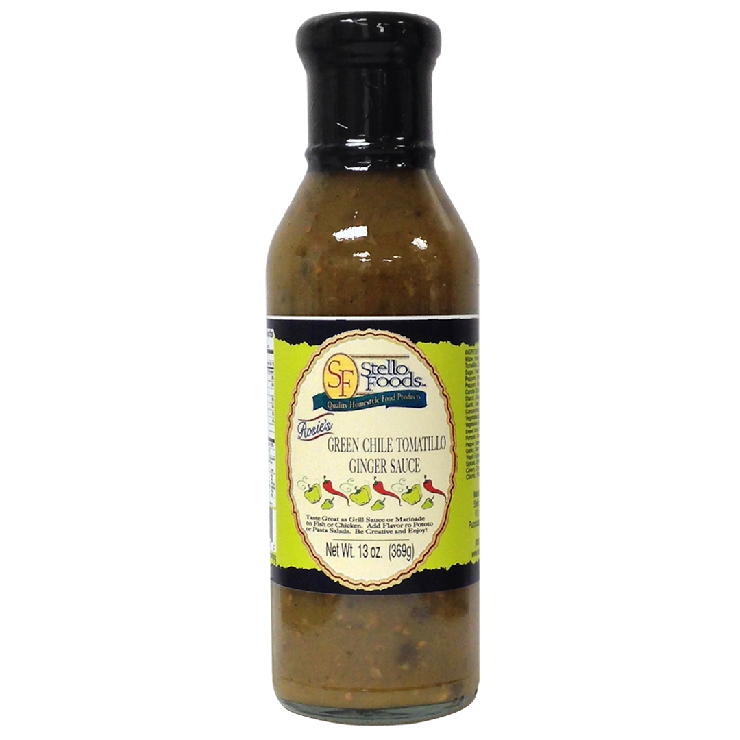 Stello Foods - Rosie's Green Chile Tomatillo Ginger Sauce 13 oz Stello Foods - Rosie's Green Chile Tomatillo Ginger Sauce 13 oz