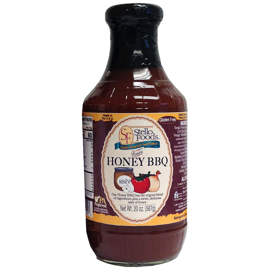 Stello Foods Rosie's Honey BBQ Sauce 20 oz