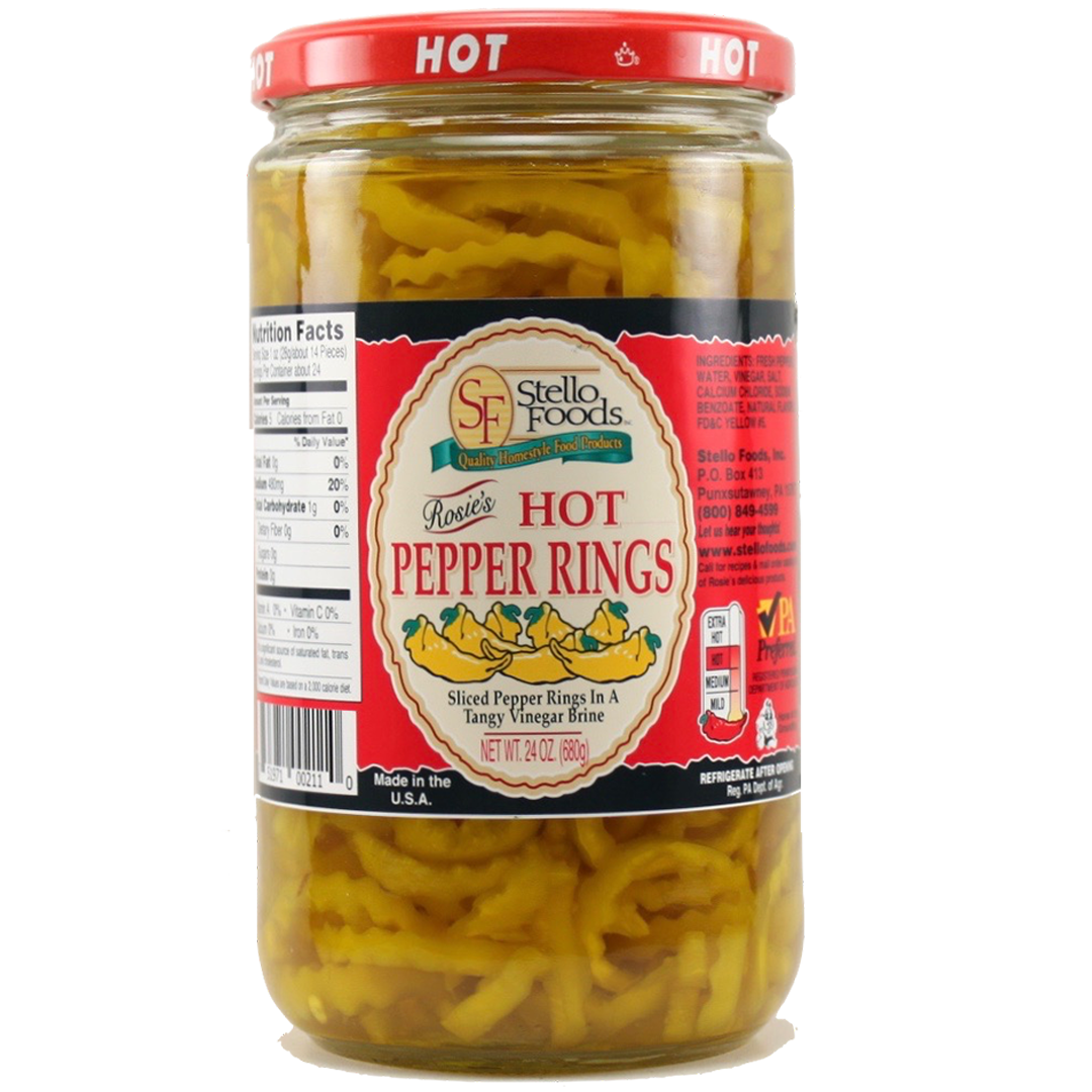 Stello Foods - Rosie's Hot Pepper Rings 24 oz