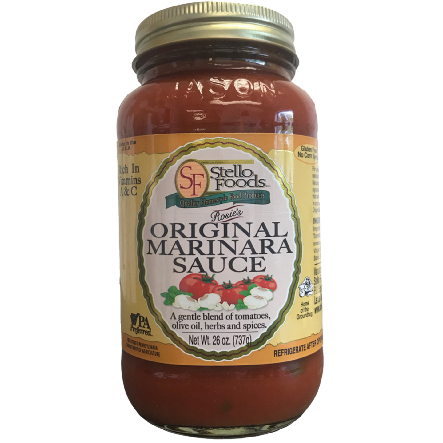 Stello Foods - Rosie's Original Marinara Spaghetti Sauce 26 oz