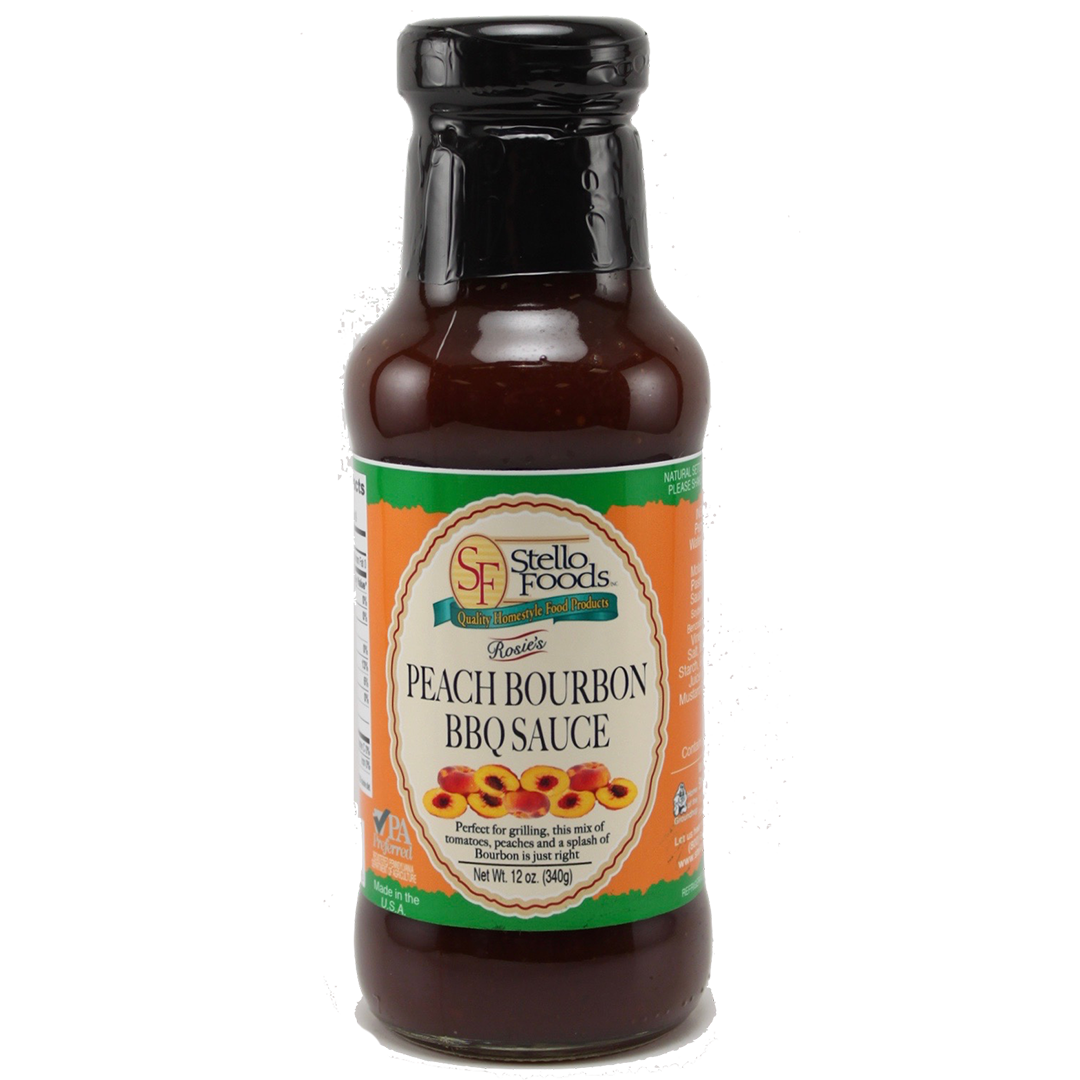 Stello Foods Rosies Peach Bourbon Bbq Sauce 13 Oz 