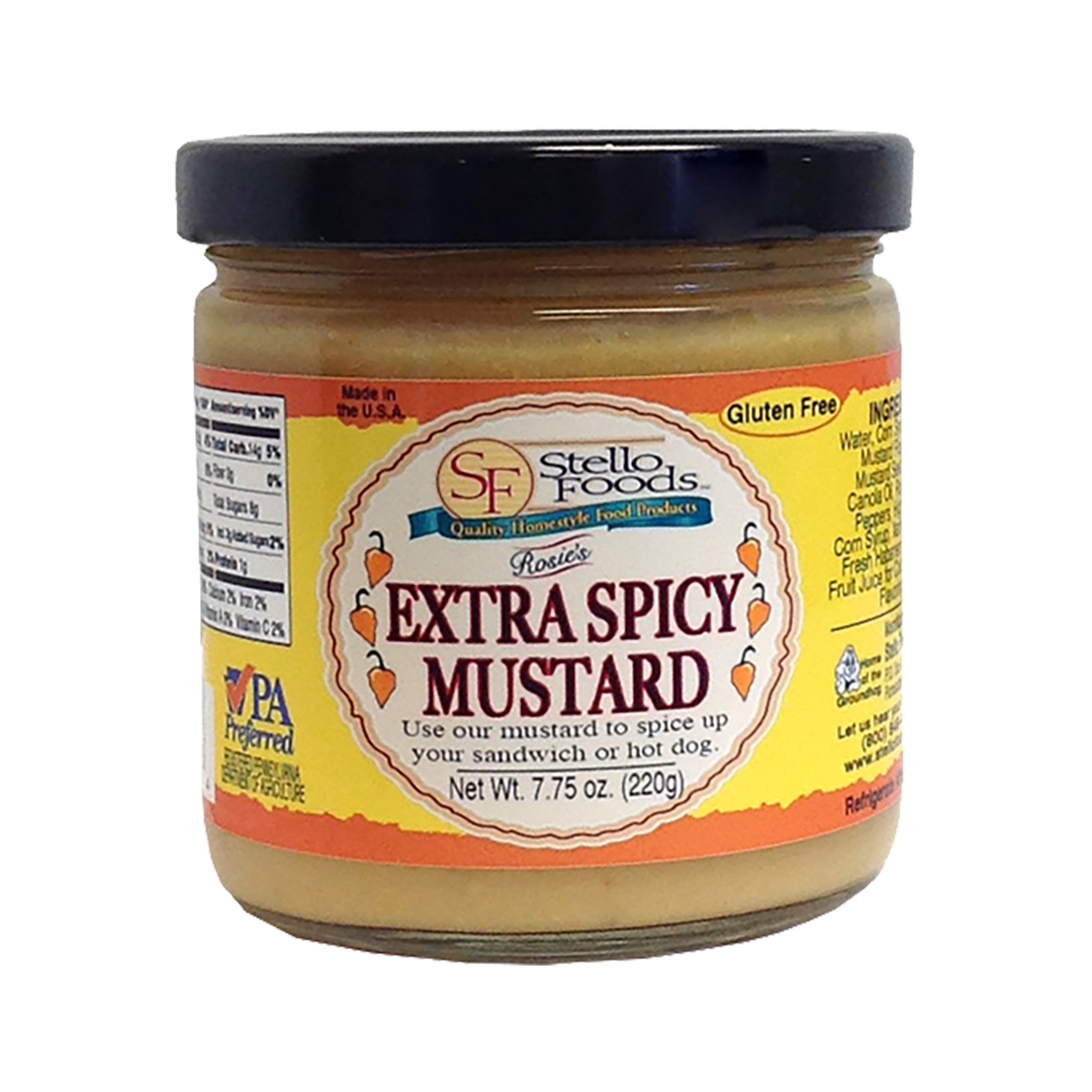 Stello Foods   Rosie's Extra Spicy Mustard 7.75 oz