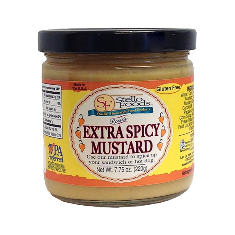 Stello Foods   Rosie's Extra Spicy Mustard 7.75 oz