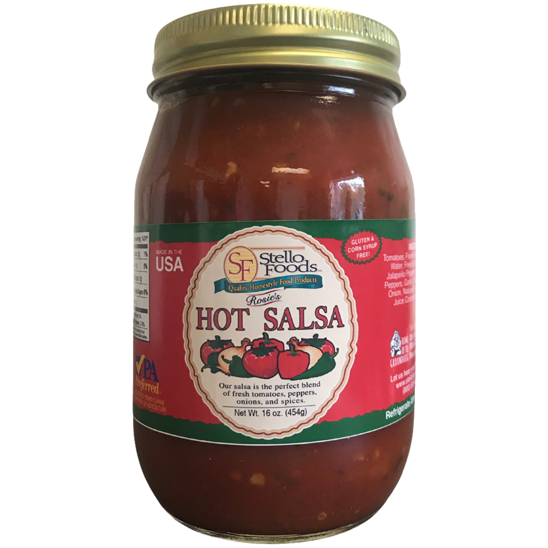 Stello Foods - Rosie's Hot Salsa 16 oz Stello Foods - Rosie's Hot Salsa 16 oz