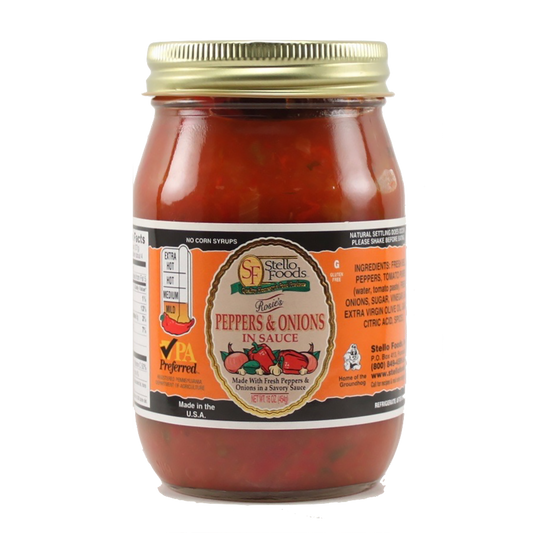 Stello Foods   Rosie's Peppers and Onions in Sauce 16 oz