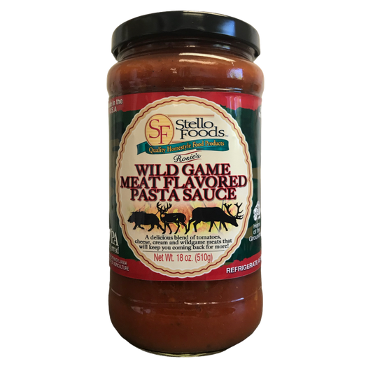 Stello Foods   Rosie's Wild Game Meat Flavored Sauce 18 oz