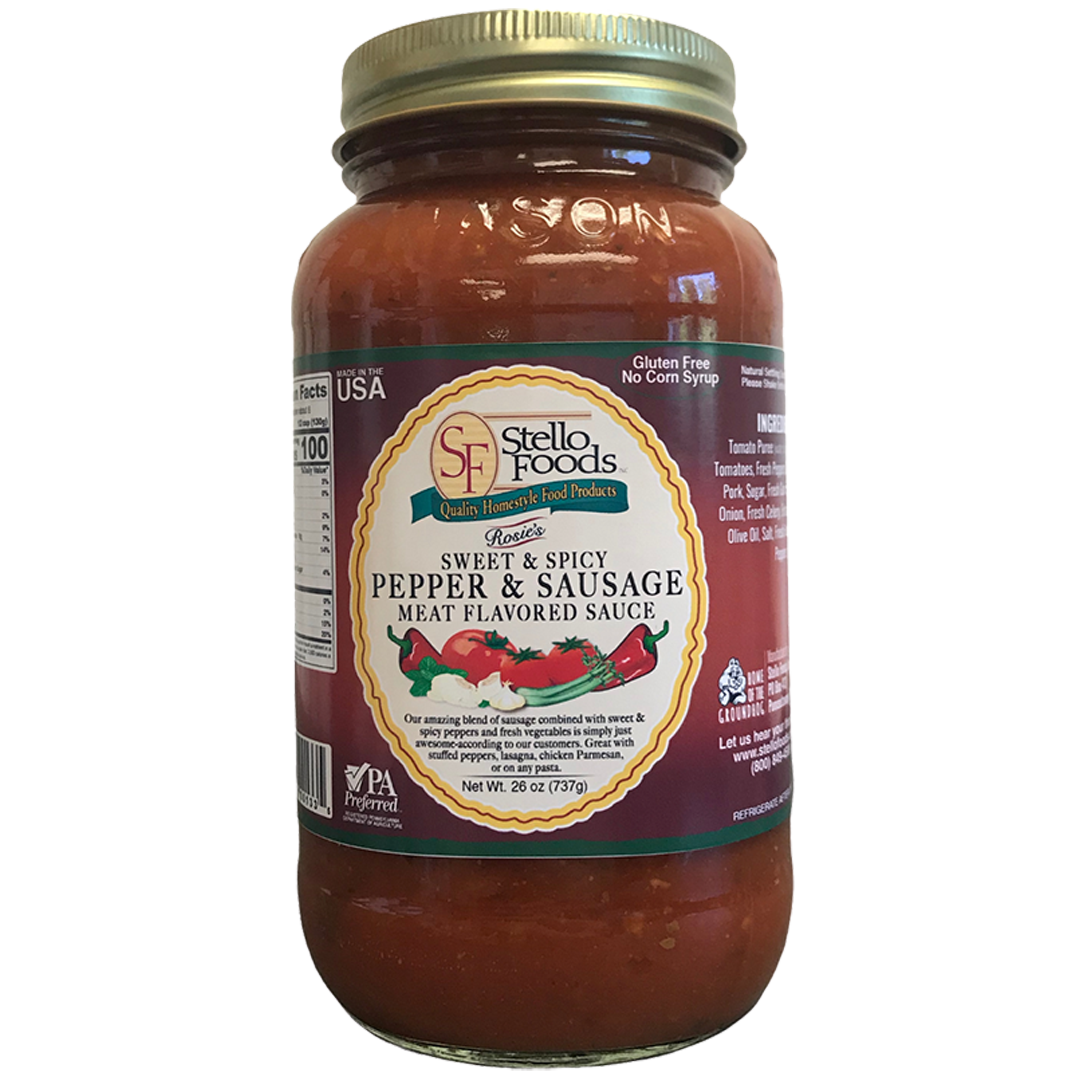 Stello Foods - Rosie's Sweet and Spicy Pepper and Sausage Meat Flavored Sauce 26oz