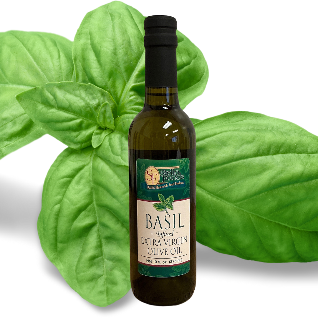 Stello Foods - Basil Infused Extra Virgin Olive Oil 13 oz