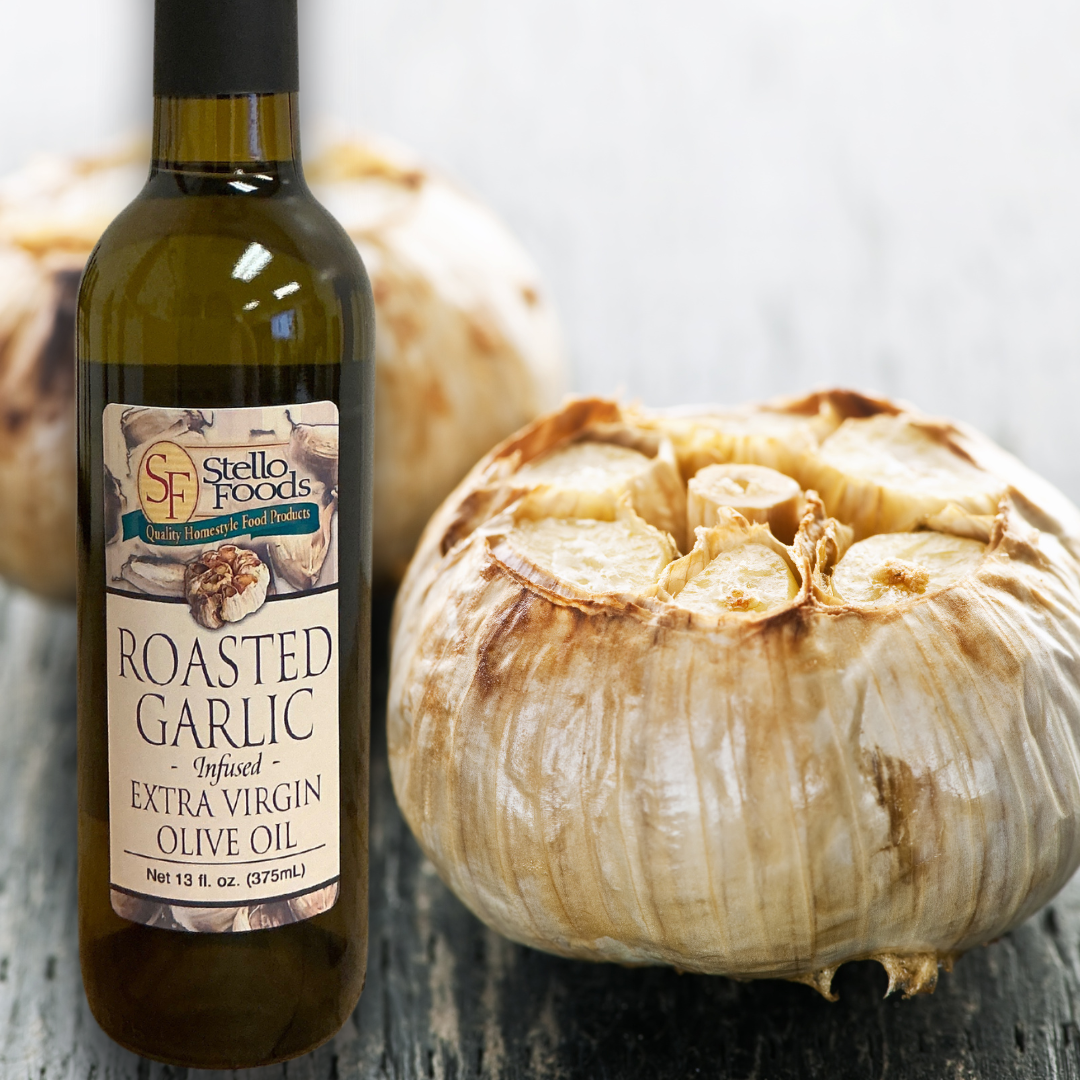 Stello Foods - Roasted Garlic Infused Extra Virgin Olive Oil 13 oz