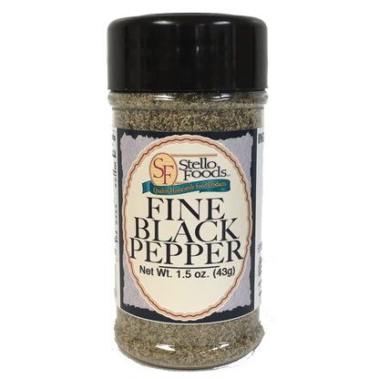 Stello Foods Spices   Pepper   Black   Fine 1.5 oz