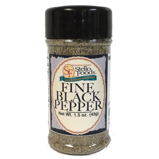 Stello Foods Spices   Pepper   Black   Fine 1.5 oz