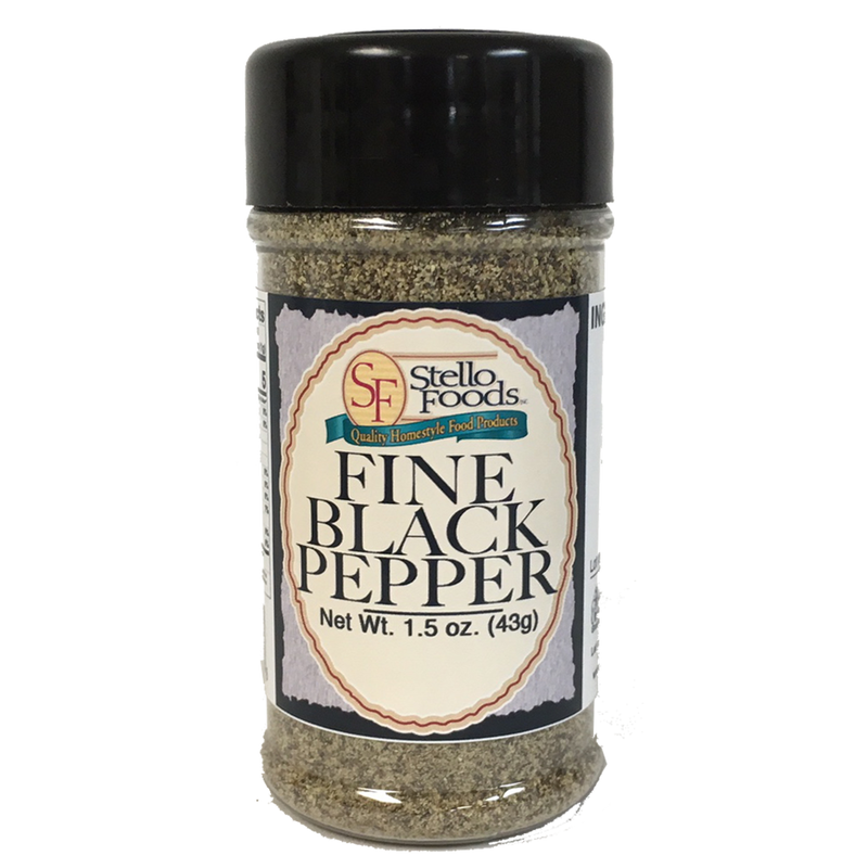 Stello Foods Spices   Pepper   Black   Fine 1.5 oz