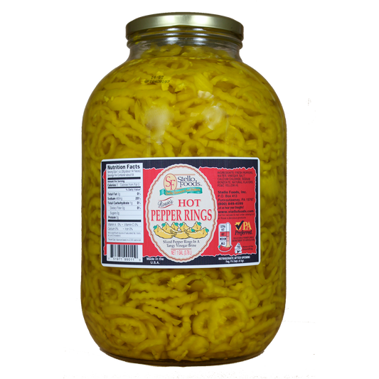 Stello Foods   Rosie's Hot Pepper Rings 128 oz