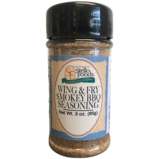 Stello Foods Spices - Wing & Fry Seasoning - Smokey BBQ 3.0 oz